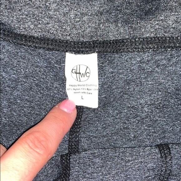 GWC Gray and Black Full-Length Leggings | Sz L - Picture 4 of 6